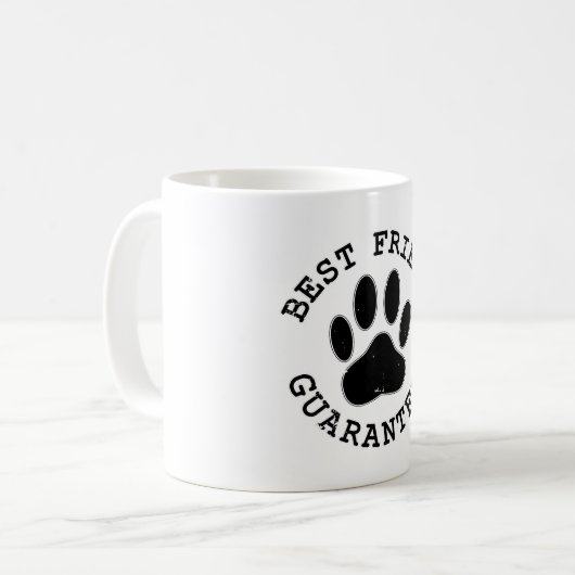 Geboten Hund Paw Bester Freund garantiert Kaffeetasse (Vorderseite Links)