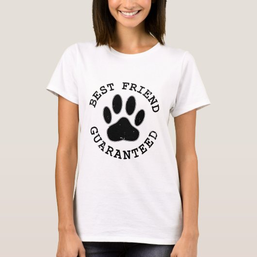 Geboten Hund Paw Bester Freund garantiert T-Shirt (Vorderseite)
