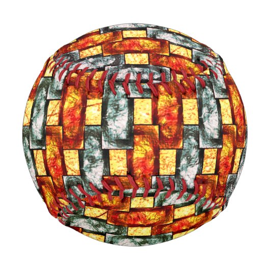 Geboten und grün, rechteckig, gefärbt baseball (Rückseite)