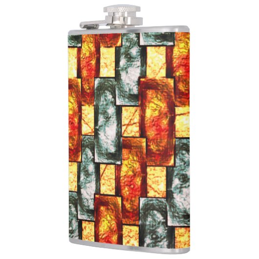 Geboten und grün, rechteckig, gefärbt flachmann (Links)