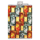 Geboten und grün, rechteckig, gefärbt flachmann (Rückseite)