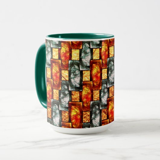 Geboten und grün, rechteckig, gefärbt tasse (Vorderseite Links)