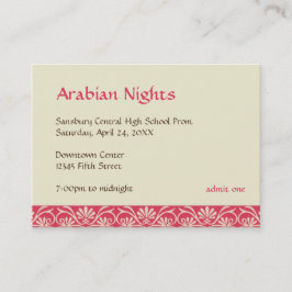 Gebotene Eintrittskarte für das arabische Rote Gol Visitenkarte