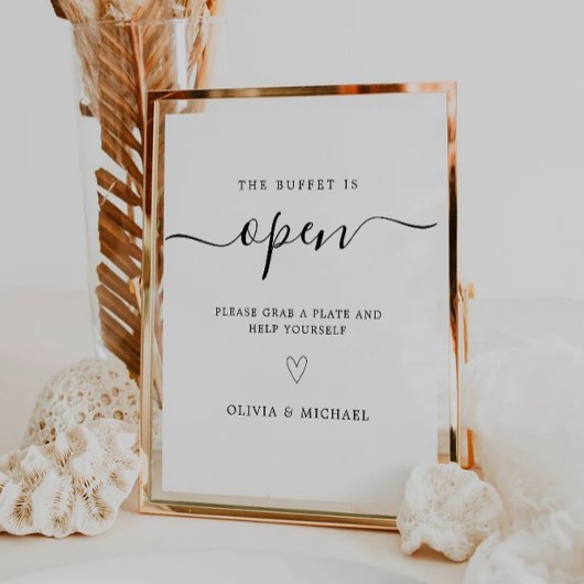 Gebotsschild für Hochzeitsbüffets, Muster für Buff Sockelschild