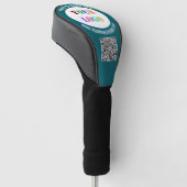 Gebrandeter Logo-Text und QR-Code-Golfkopfabdeckun Golf Headcover (angewinkelt)