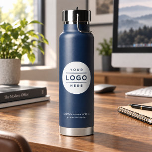 Gebrandetes Navy Weiß Kreis Logo Trinkflasche