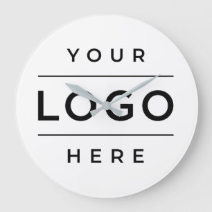 Gebrandetes weißes Geschäftslogo-Büro Große Wanduhr