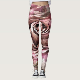Gebrannte Korallen und Wüstennebel künstlerische R Leggings