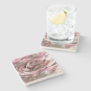 Gebrannte Korallen und Wüstennebel künstlerische R Steinuntersetzer