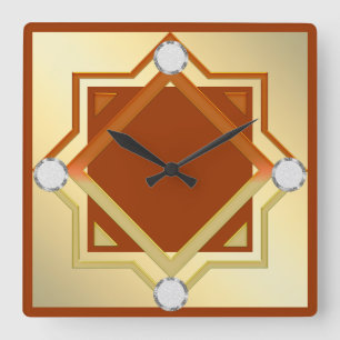 Gebrannte orange getonte Wanduhr