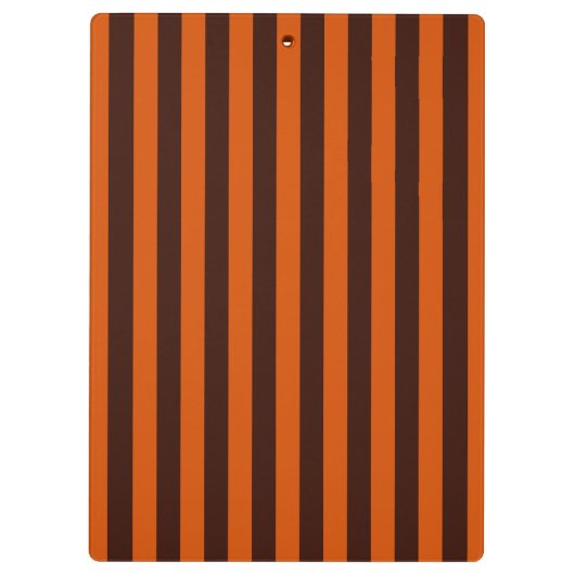 Gebrannte orange vertikale Streifen-Retro Art Klemmbrett (Rückseite)