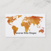 Gebrannte Orange World-Karte Visitenkarte (Rückseite)