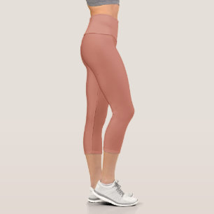 Gebrannte Siena Einfache Farbe Capri Leggings