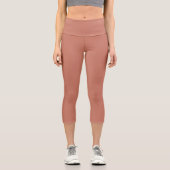 Gebrannte Siena Einfache Farbe Capri Leggings (Vorderseite)