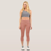 Gebrannte Siena Einfache Farbe Capri Leggings (Vorderseite)