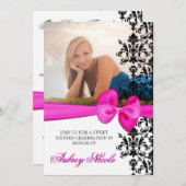 Gebrannter Damast Akzent 5 x 7 Einladung [Rosa] (Vorne/Hinten)