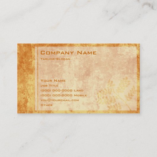 Gebrannter Herbst Visitenkarte (Vorderseite)