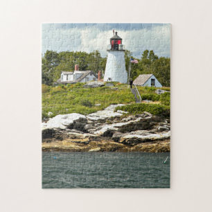 Gebrannter Insel-Leuchtturm, Maine-Puzzlespiel Puzzle
