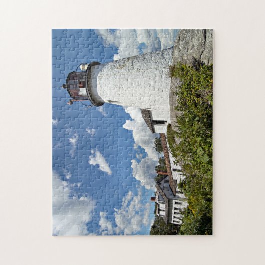 Gebrannter Insel-Leuchtturm, Maine-Puzzlespiel Puzzle (Vertikal)