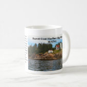 Gebrannter Mantel-Hafen-Leuchtturm, Maine-Tasse Kaffeetasse (VorderseiteRechts)