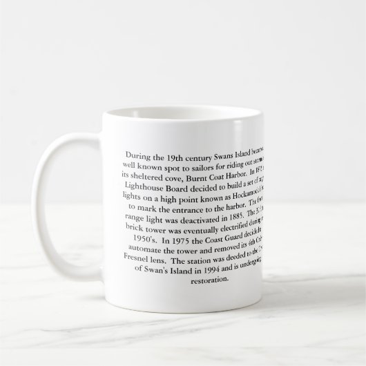 Gebrannter Mantel-Hafen-Leuchtturm, Maine-Tasse Kaffeetasse (Links)