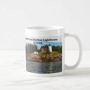 Gebrannter Mantel-Hafen-Leuchtturm, Maine-Tasse Kaffeetasse