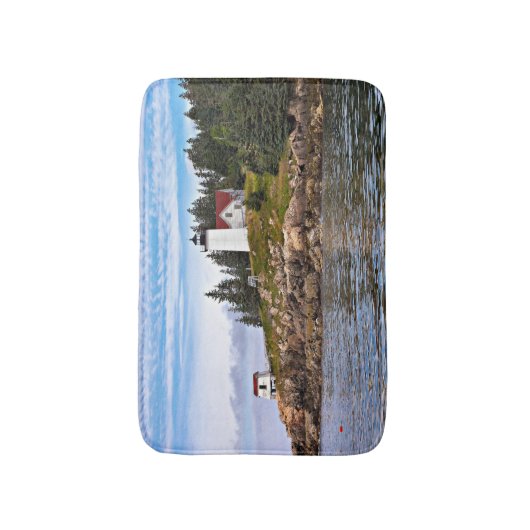 Gebrannter Mantel-Hafen-Leuchtturm, Schwan-Insel Badematte (Vorderseite Vertikal)