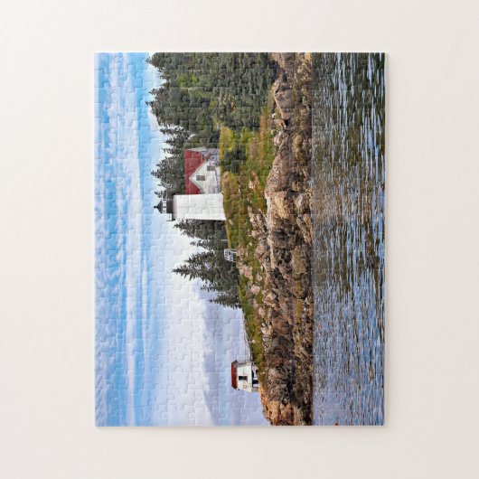 Gebrannter Mantel-Hafen-Leuchtturm, Schwan-Insel Puzzle (Vertikal)