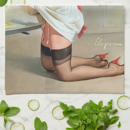 Gebrannter Pinup Küchentuch (Gefaltet)