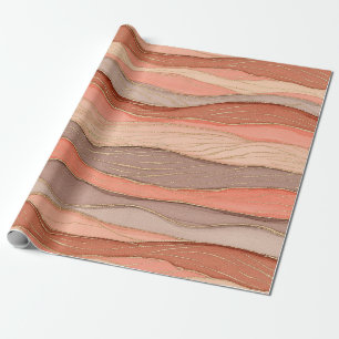 Gebrannter Sienna-Marmor mit goldenen Aderakzenten Geschenkpapier