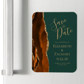 Gebranntes Orange Gold Achat Dunkelgrün Save-the-D Magnet