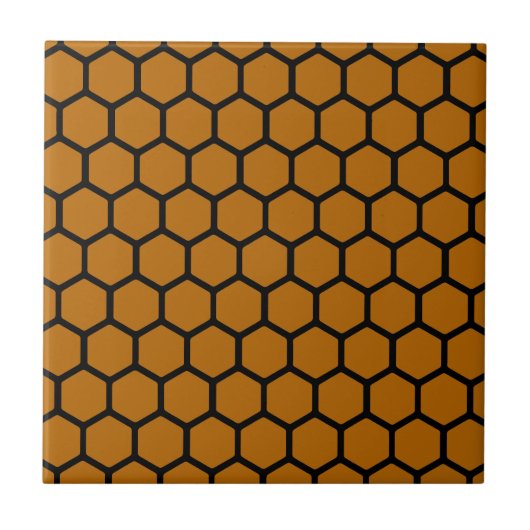 Gebranntes orange Hexagon 4 Fliese (Vorderseite)