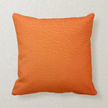 Gebranntes orange ledernes Blick-Druck-Kissen