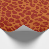 Gebranntes orange Leoparddruckmuster Geschenkpapier (Ecke)
