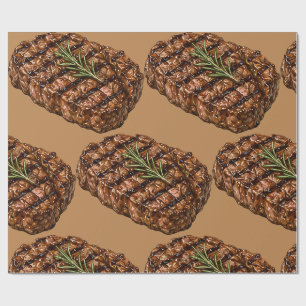 Gebratene Ribeye-Steak-BBQ-Fleisch-Illustration Geschenkpapier