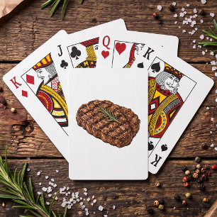 Gebratene Ribeye-Steak-BBQ-Fleisch-Illustration Spielkarten