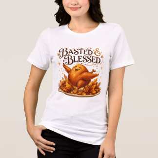 Gebratener & Gesegneter Lustiger Truthahn Thanksgi Tri-Blend Shirt