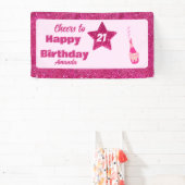 Gebratener pinkfarbener Glitzer-Brauch bis zum 21. Banner (InSitu)