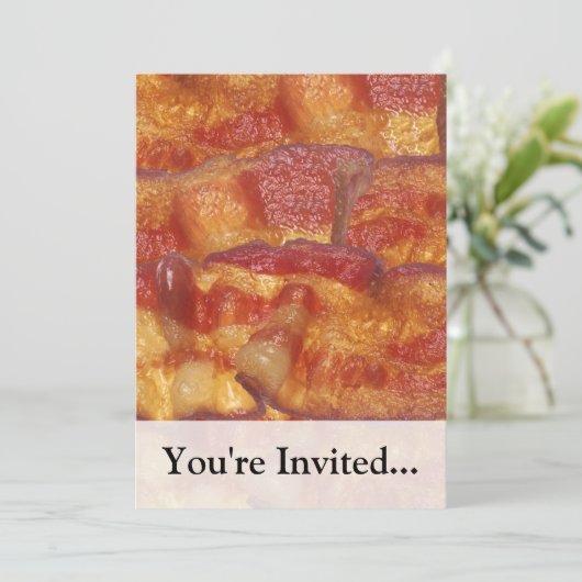 Gebratener Speckstreifen Einladung (Stehend Vorderseite)
