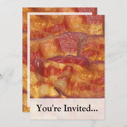 Gebratener Speckstreifen Einladung (Vorne/Hinten)