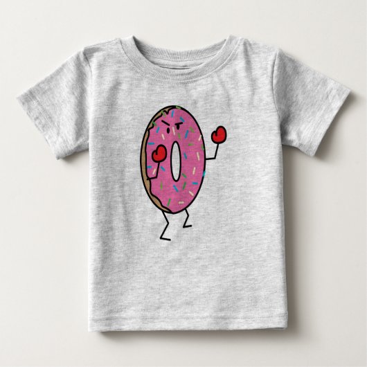 Gebratener Teigzucker des Krapfen-Boxer-Kämpfers Baby T-shirt (Vorderseite)