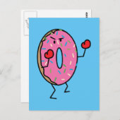 Gebratener Teigzucker des Krapfen-Boxer-Kämpfers Postkarte (Vorne/Hinten)