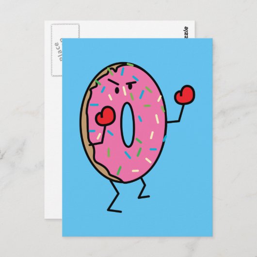 Gebratener Teigzucker des Krapfen-Boxer-Kämpfers Postkarte (Vorne/Hinten)