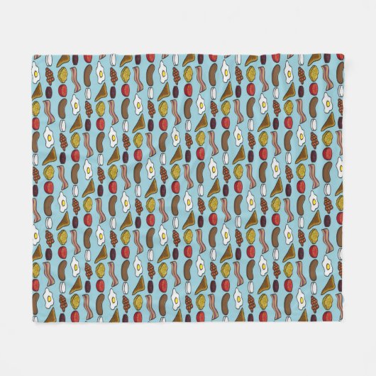 Gebratenes Frühstück Fleecedecke (Vorderseite (Horizontal))