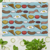 Gebratenes Frühstück Geschirrtuch (Gefaltet)