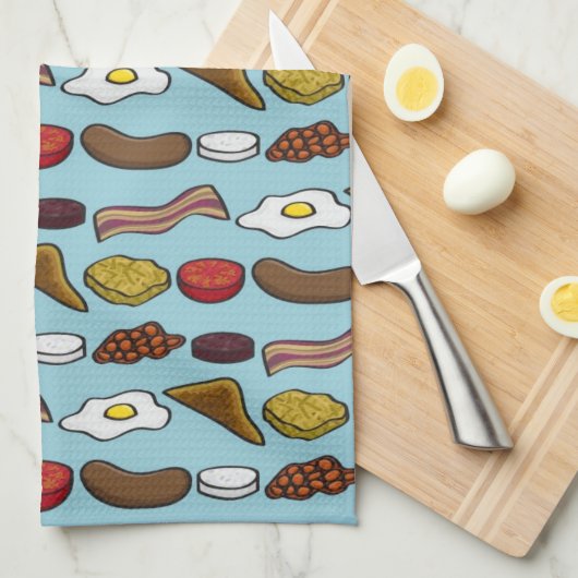 Gebratenes Frühstück Geschirrtuch (Viertel Falte)