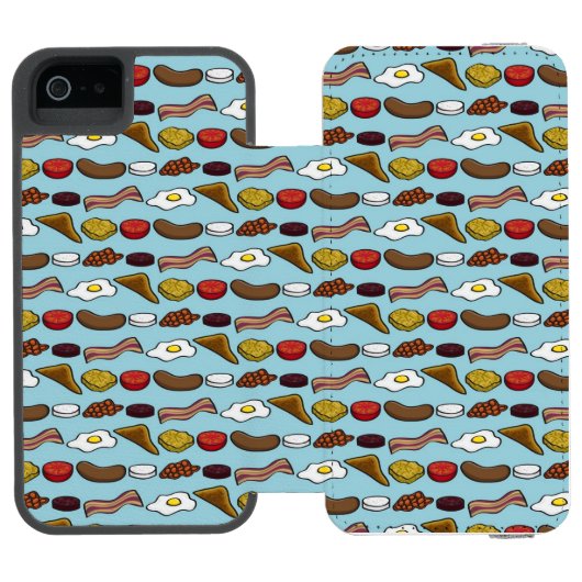Gebratenes Frühstück Incipio iPhone Geldbeutel-Hülle (Folio Geöffnet)