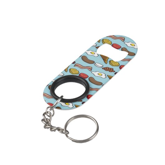Gebratenes Frühstück Schlüsselanhängerflaschenöffner (Rückseite Schrägansicht)