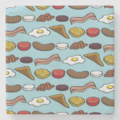 Gebratenes Frühstück Steinuntersetzer (Vorderseite)