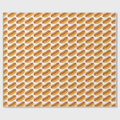 Gebratenes Hot Dog Muster Geschenkpapier (Flach)
